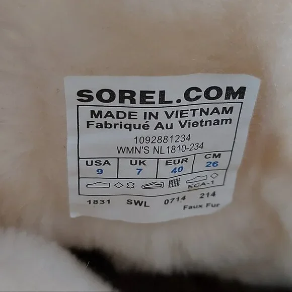 Sorel Snow Angel Lace-up Waterproof Suede Winter Boots Women Size 9 Faux Fur - Picture 10 of 12